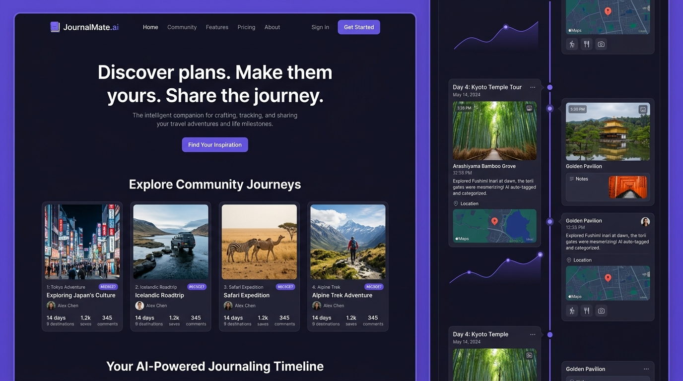 JournalMate.ai Landing Page Preview