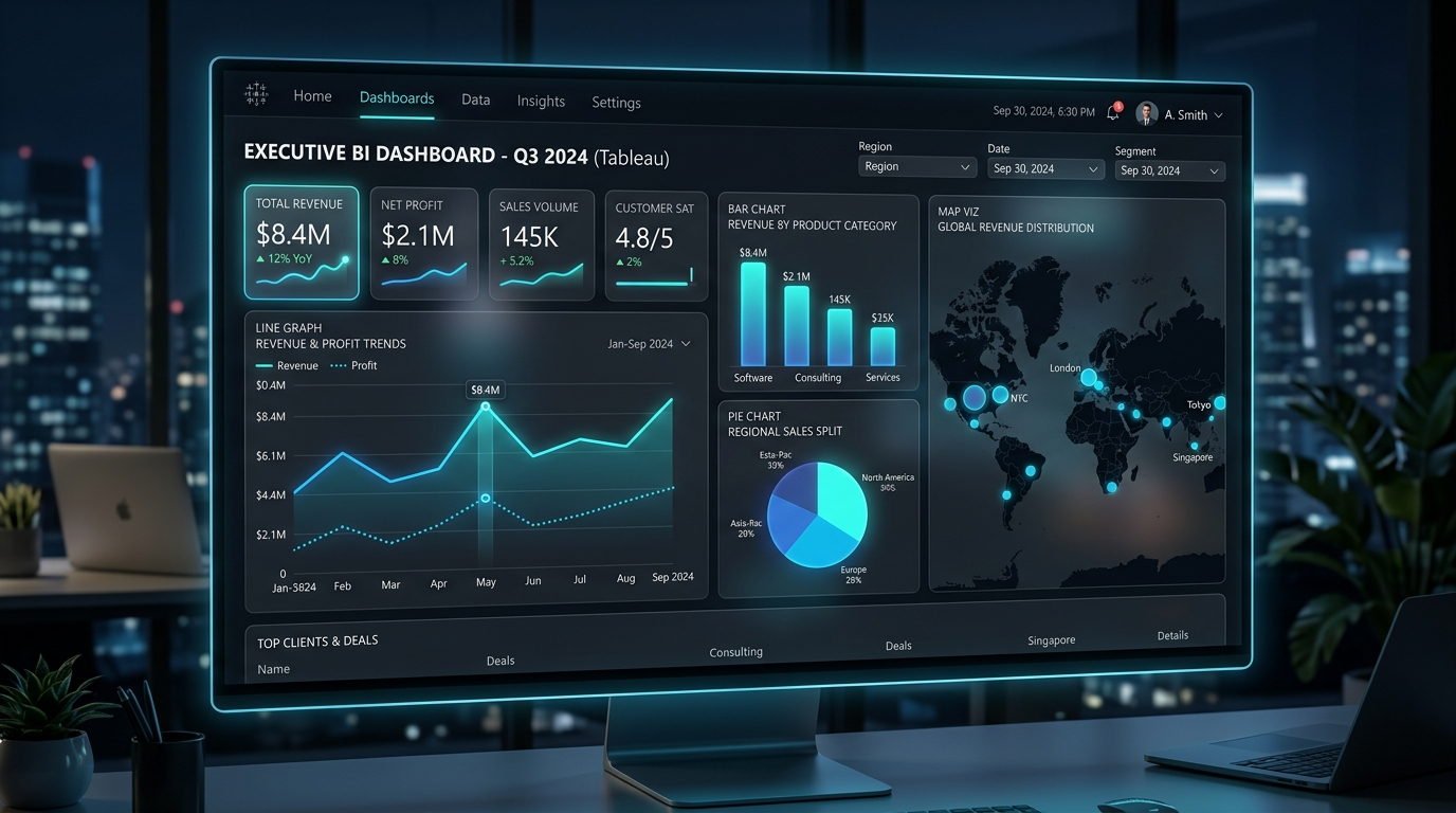 Tableau Executive BI Dashboard Preview