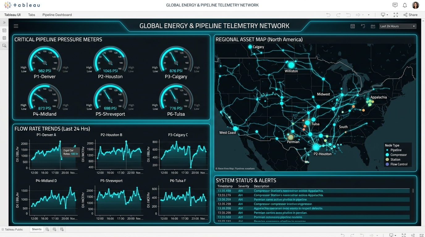 Tableau Industrial IoT & Pipeline Telemetry Preview